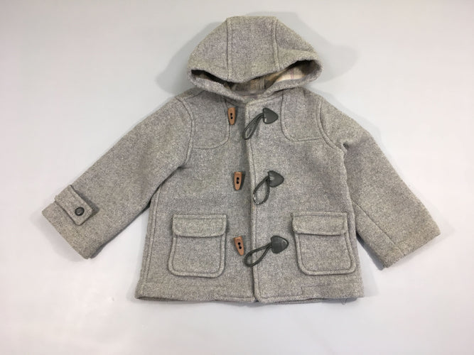 Manteau Tweed gris 38% laine-Légèrement décousu sur le rabat de la poche, moins cher chez Petit Kiwi