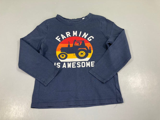 T-shirt m.l bleu foncé farming is awesome, moins cher chez Petit Kiwi