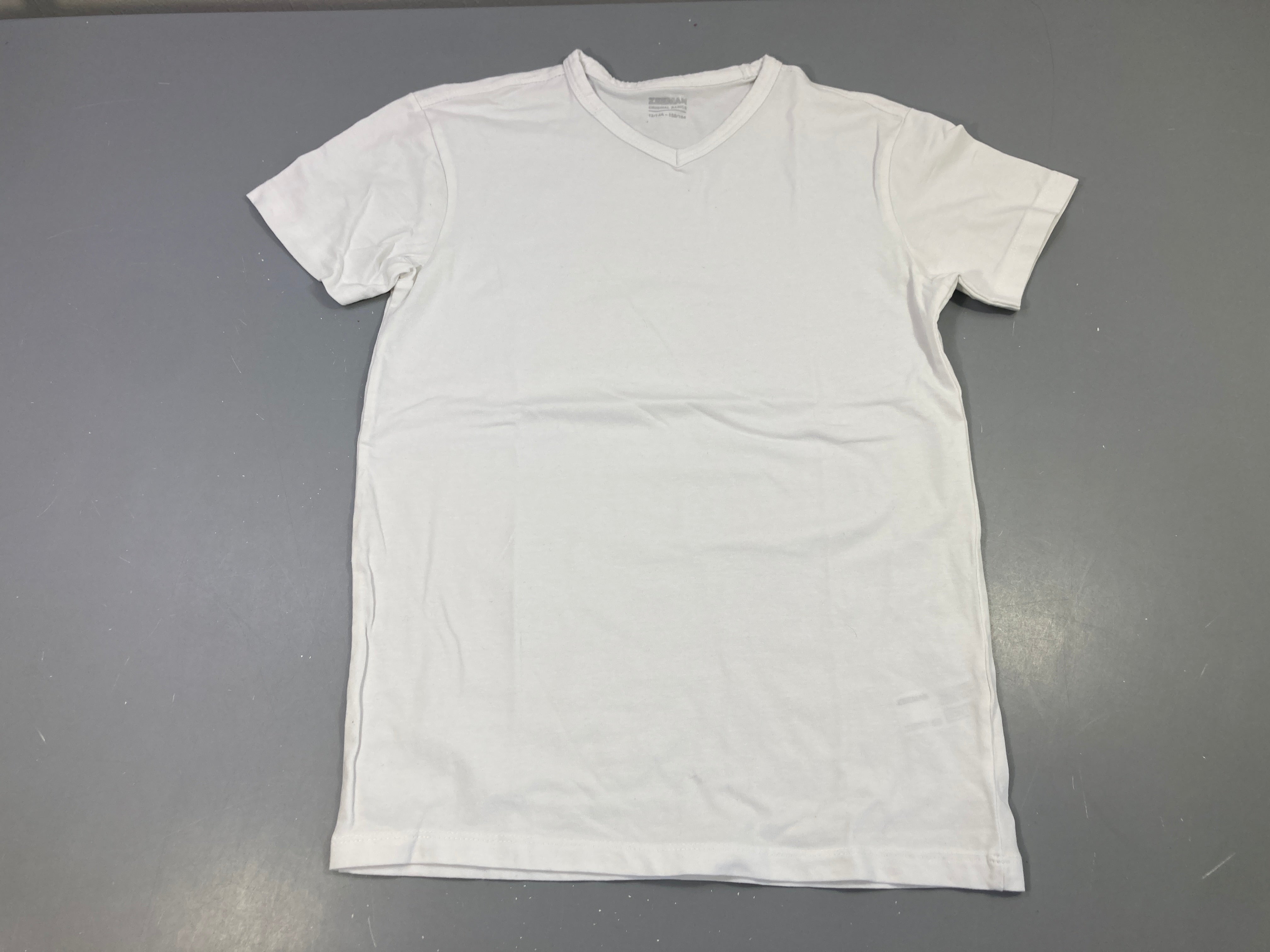 T-shirt m.c blanc col v