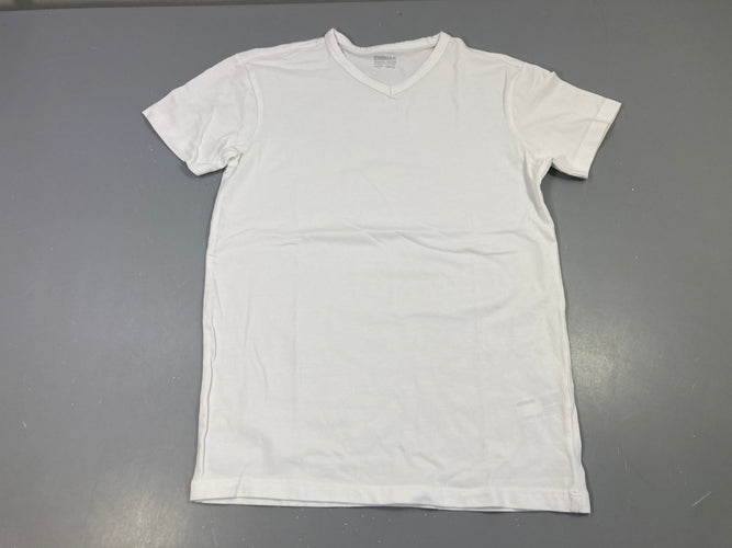 T-shirt m.c blanc col v, moins cher chez Petit Kiwi