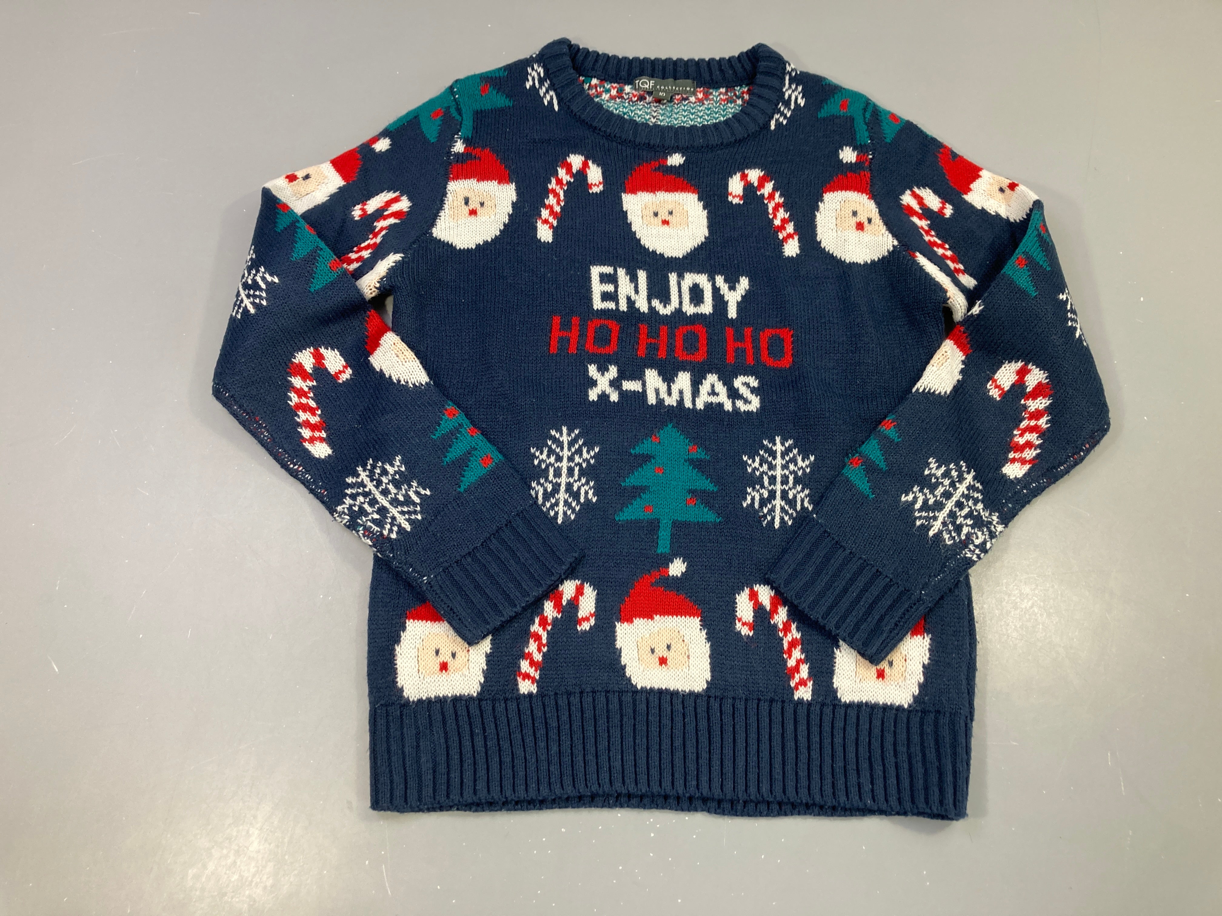 Pull de Noël bleu foncé enjoy
