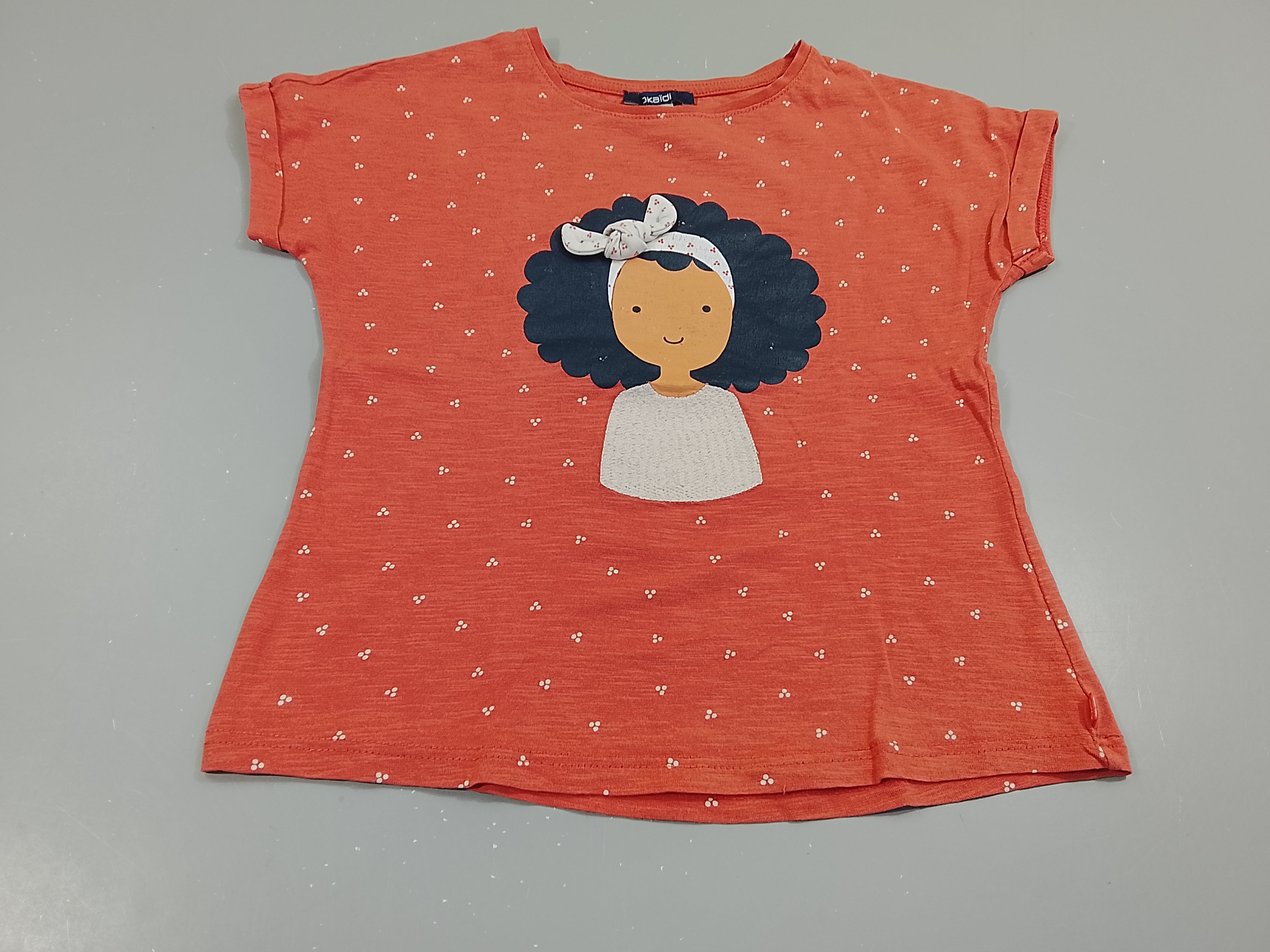 T-shirt m.c rose, fillette avec bandeau