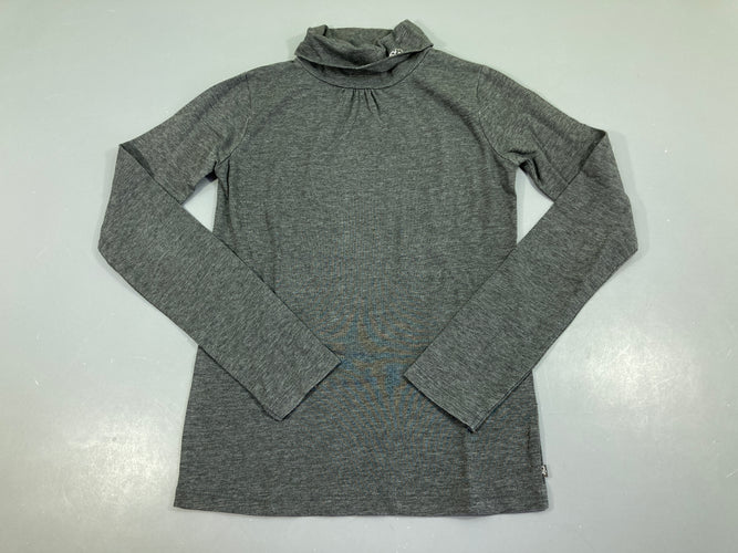T-shirt m.l col roulé gris chiné coeur rubi argenté col, moins cher chez Petit Kiwi