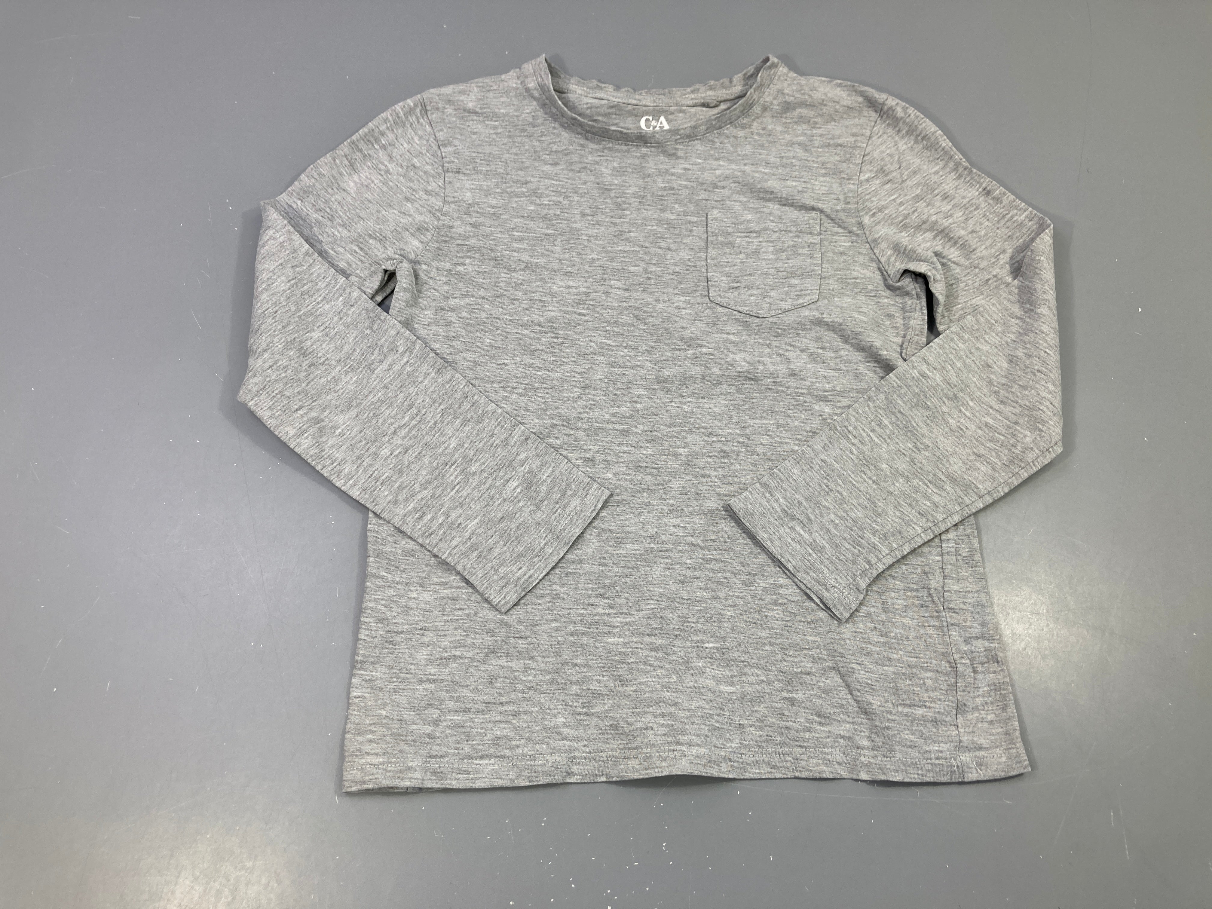 T-shirt m.l gris chiné poche