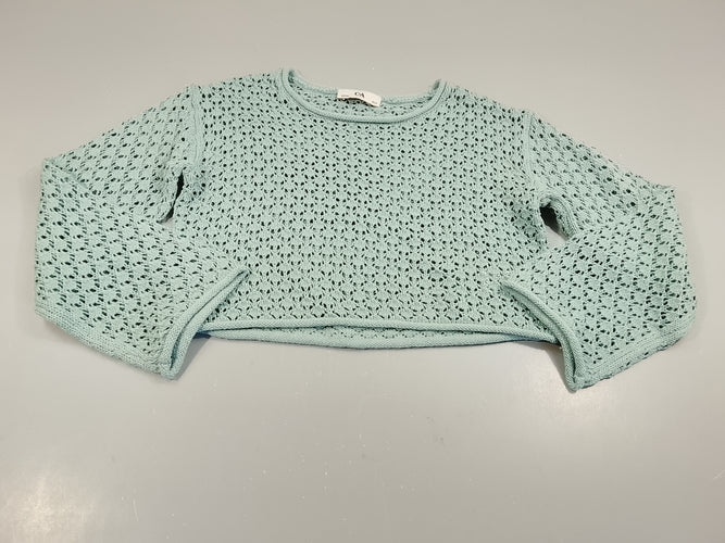 Pull bleu  crop-top à mailles larges, moins cher chez Petit Kiwi