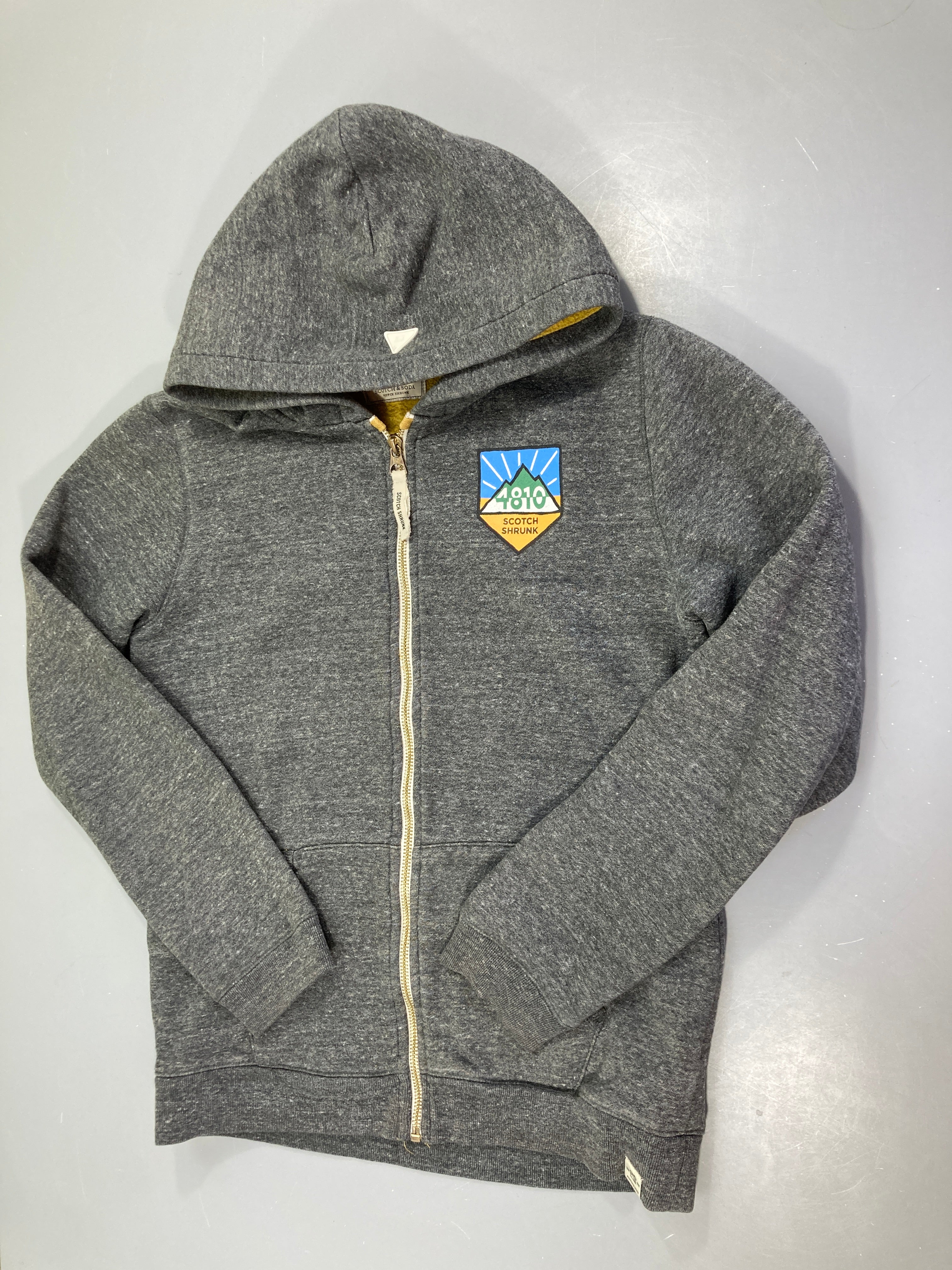 Sweat zippé à capuche gris chiné 4810