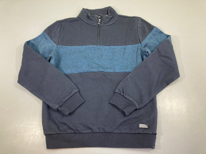 Sweat bleu marine col zippé, moins cher chez Petit Kiwi