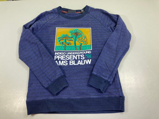 Sweat bleu chevrons dessin, moins cher chez Petit Kiwi
