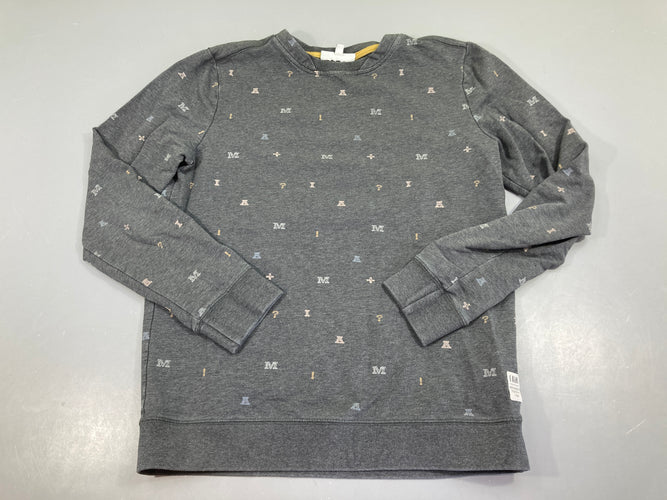 Sweat léger gris lettres, moins cher chez Petit Kiwi