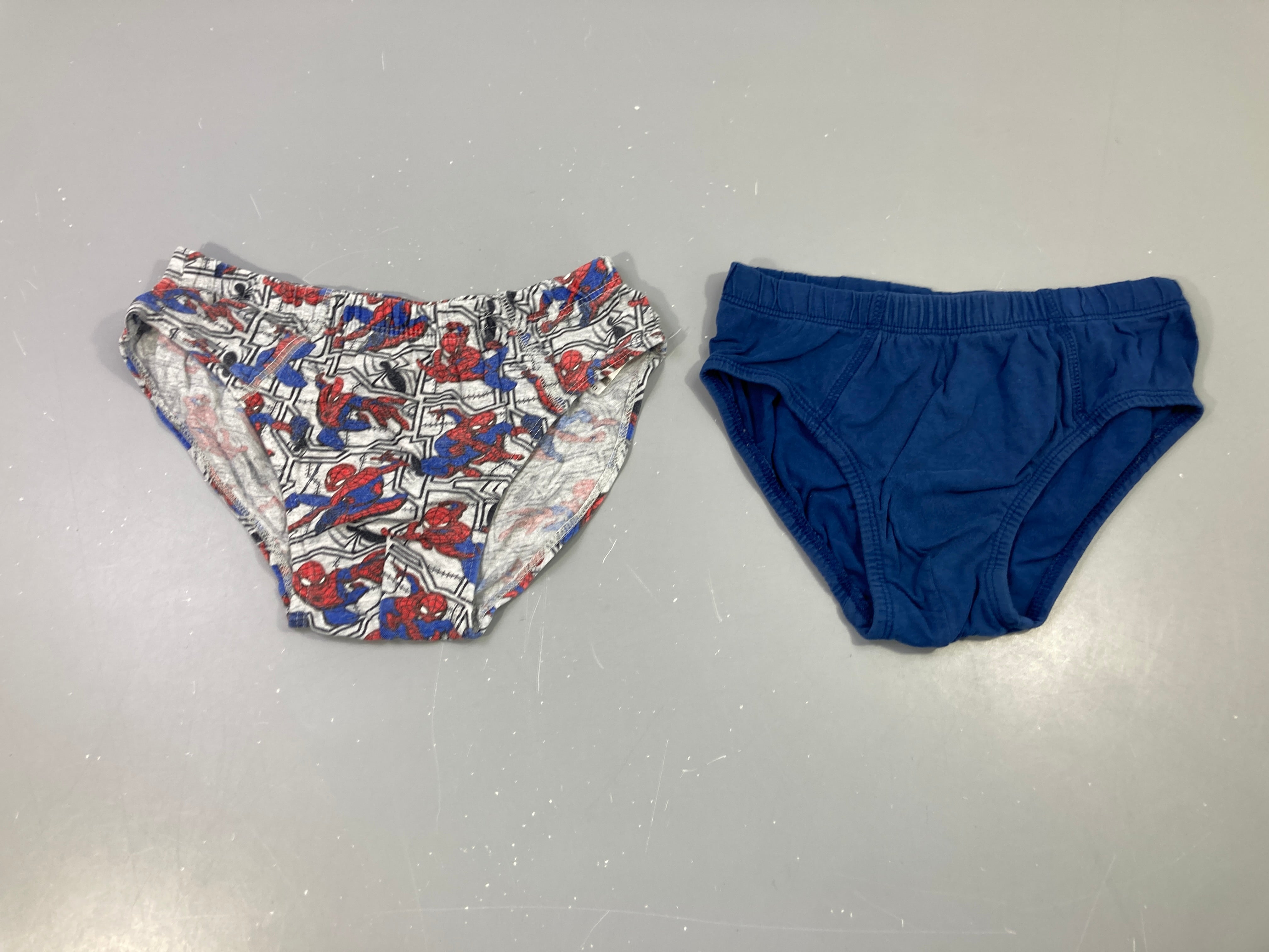 2 Slips gris-bleu Spiderman