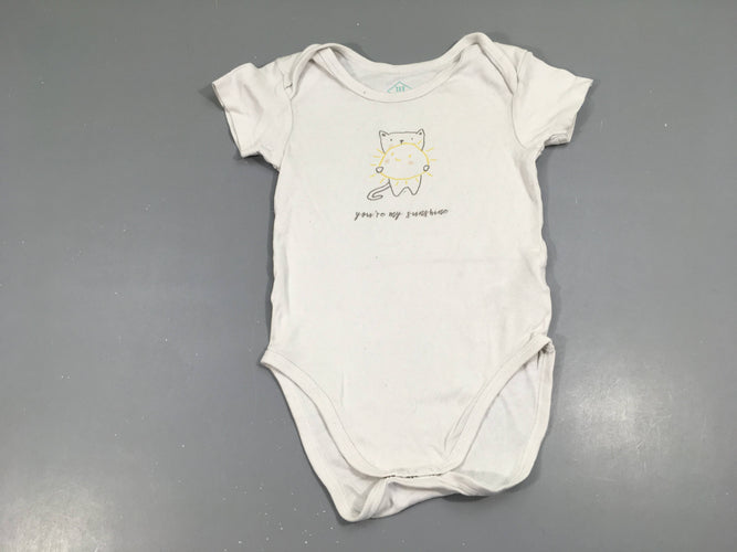 Body m.c blanc chat soleil, moins cher chez Petit Kiwi