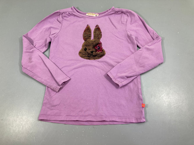T-shirt m.l mauve lapin sequins réversibles, bouloché, moins cher chez Petit Kiwi