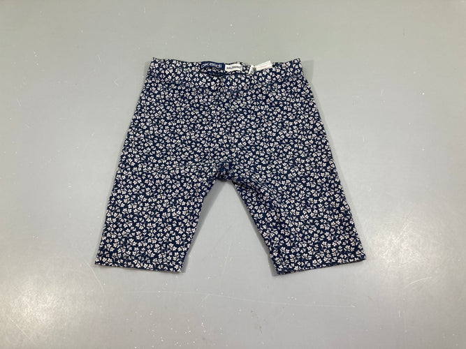 Legging 3/4 bleu marine fleurs, moins cher chez Petit Kiwi