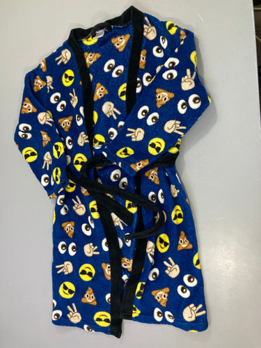 Peignoir velours bleu emoji, moins cher chez Petit Kiwi