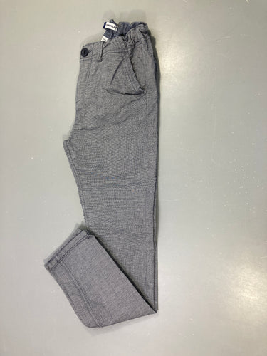 Pantalon minis careaux bleu-gris chino Slim, moins cher chez Petit Kiwi