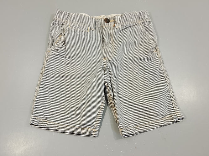 Bermuda ligné bleu marine, blanc, moins cher chez Petit Kiwi