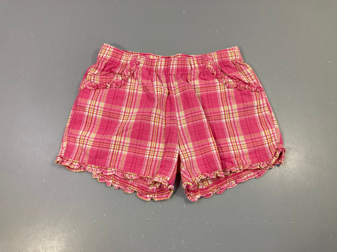 Short coton carreaux rose, moins cher chez Petit Kiwi