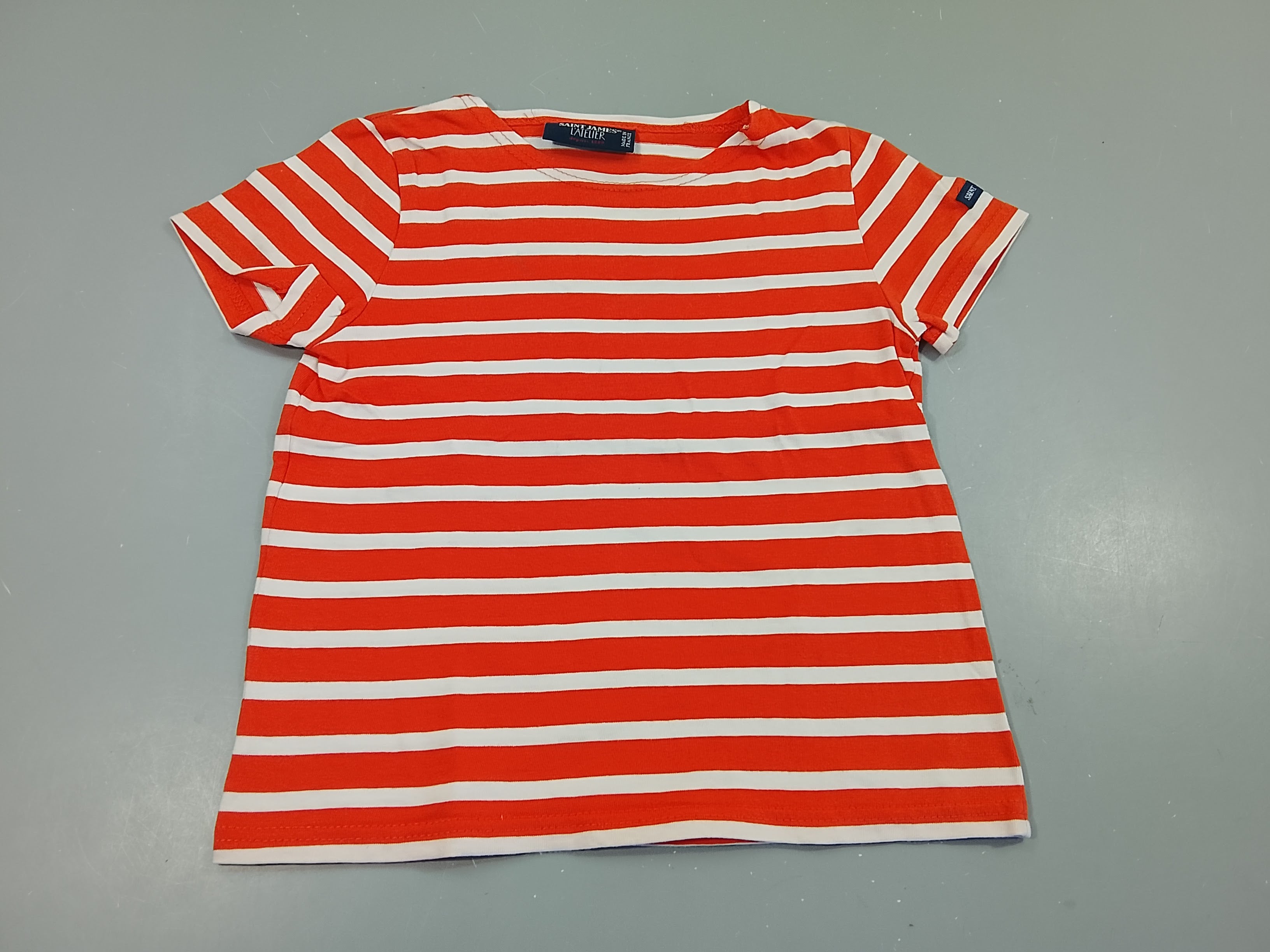 T-shirt m.c Saint-James orange rayé blanc