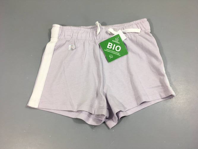 Short jersey lavande et blanc, NEUF, moins cher chez Petit Kiwi