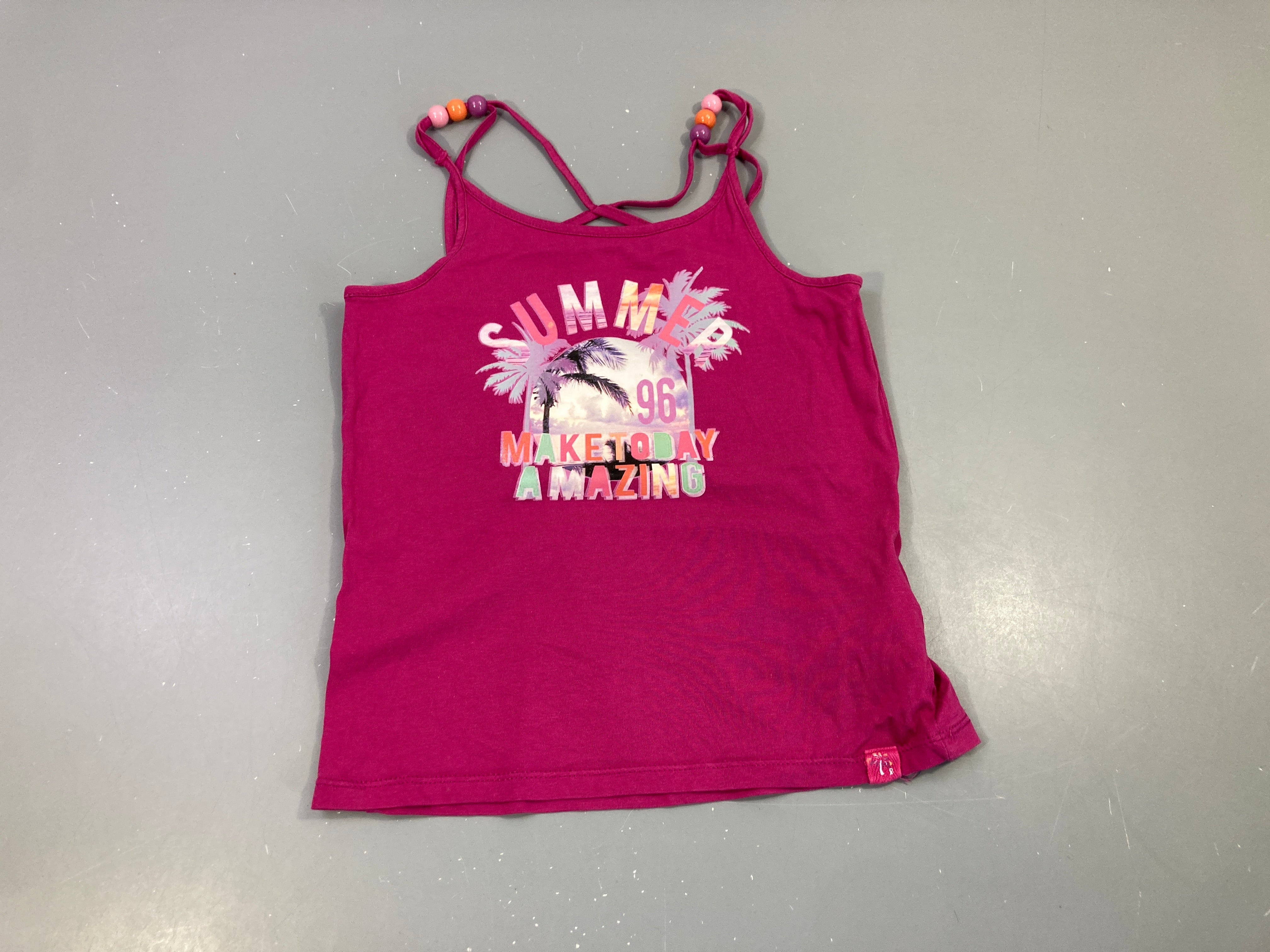T-shirt s.m fines bretelles rose, summer