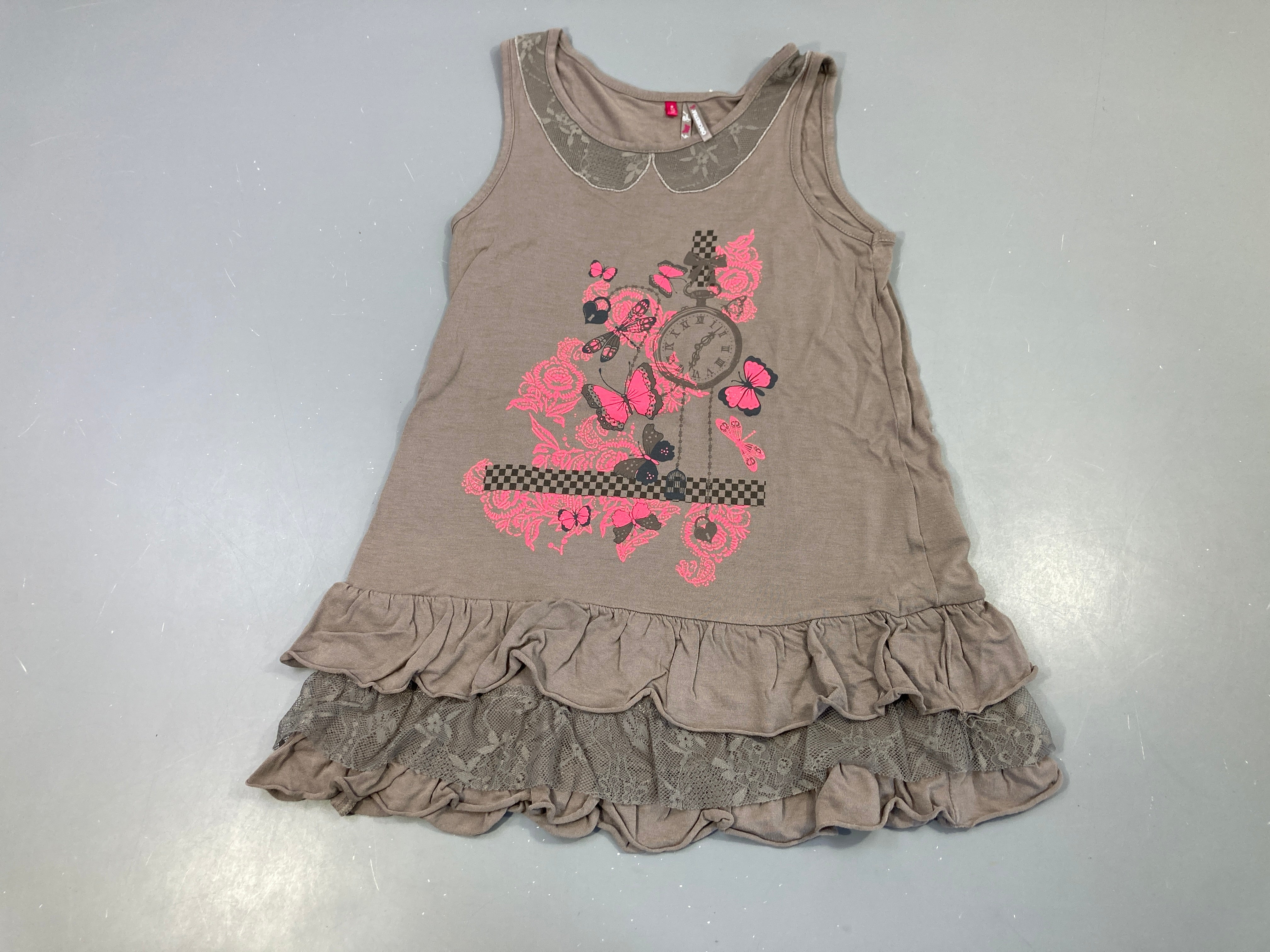 Robe s.m brun motifs papillons