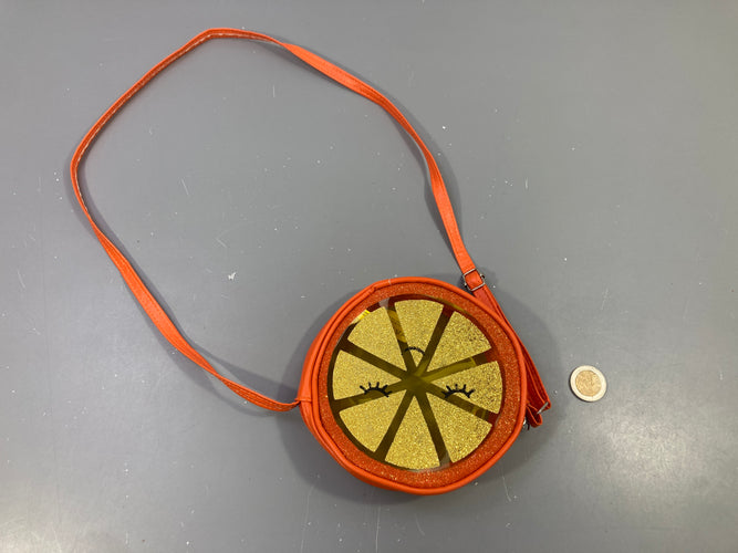 Petite sacoche bandouillère orange agrume, moins cher chez Petit Kiwi