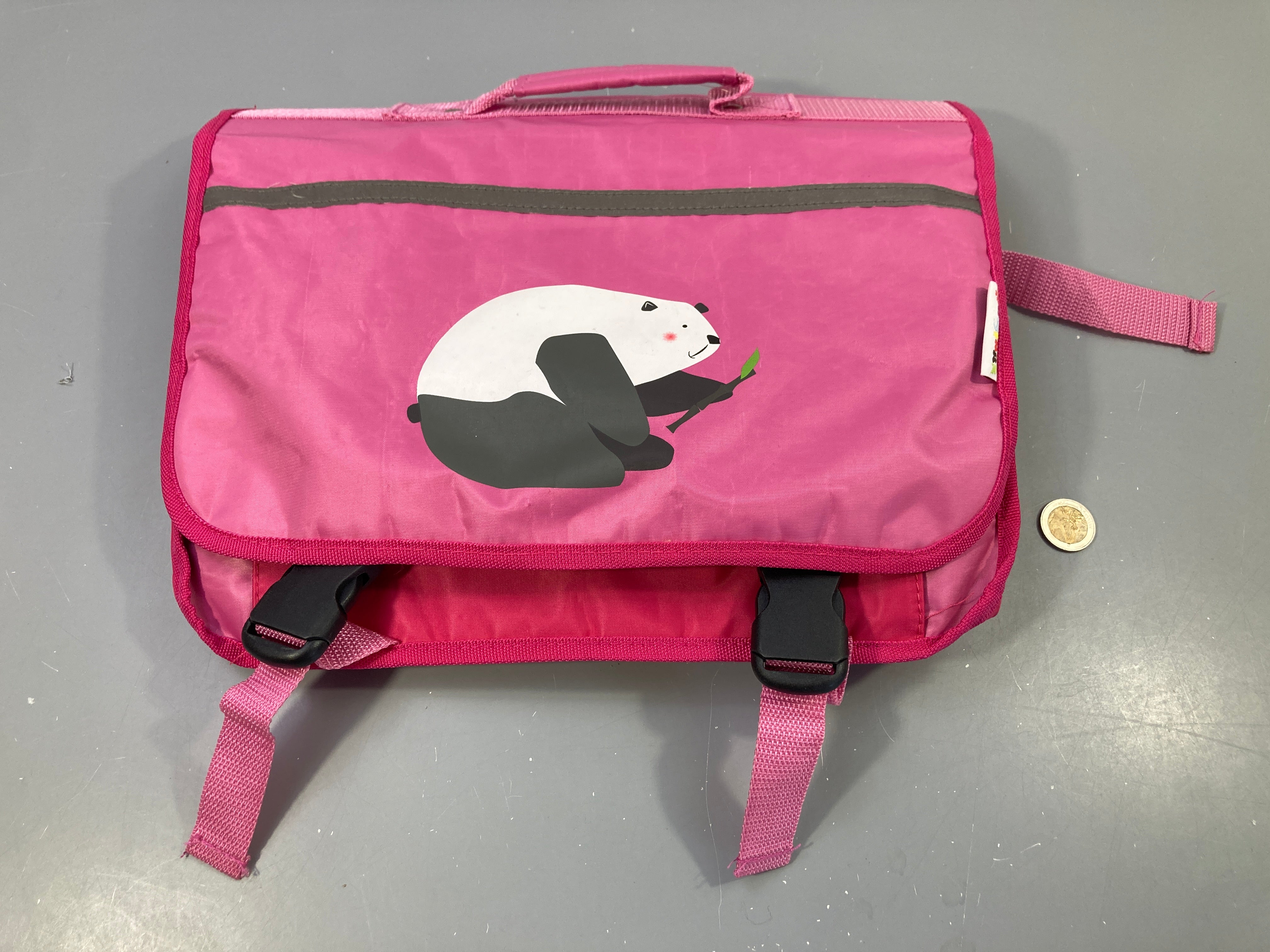 Cartable rose Panda 37-31cm Légèrement souillé intérieur