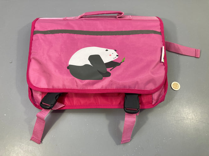 Cartable rose Panda 37-31cm Légèrement souillé intérieur, moins cher chez Petit Kiwi
