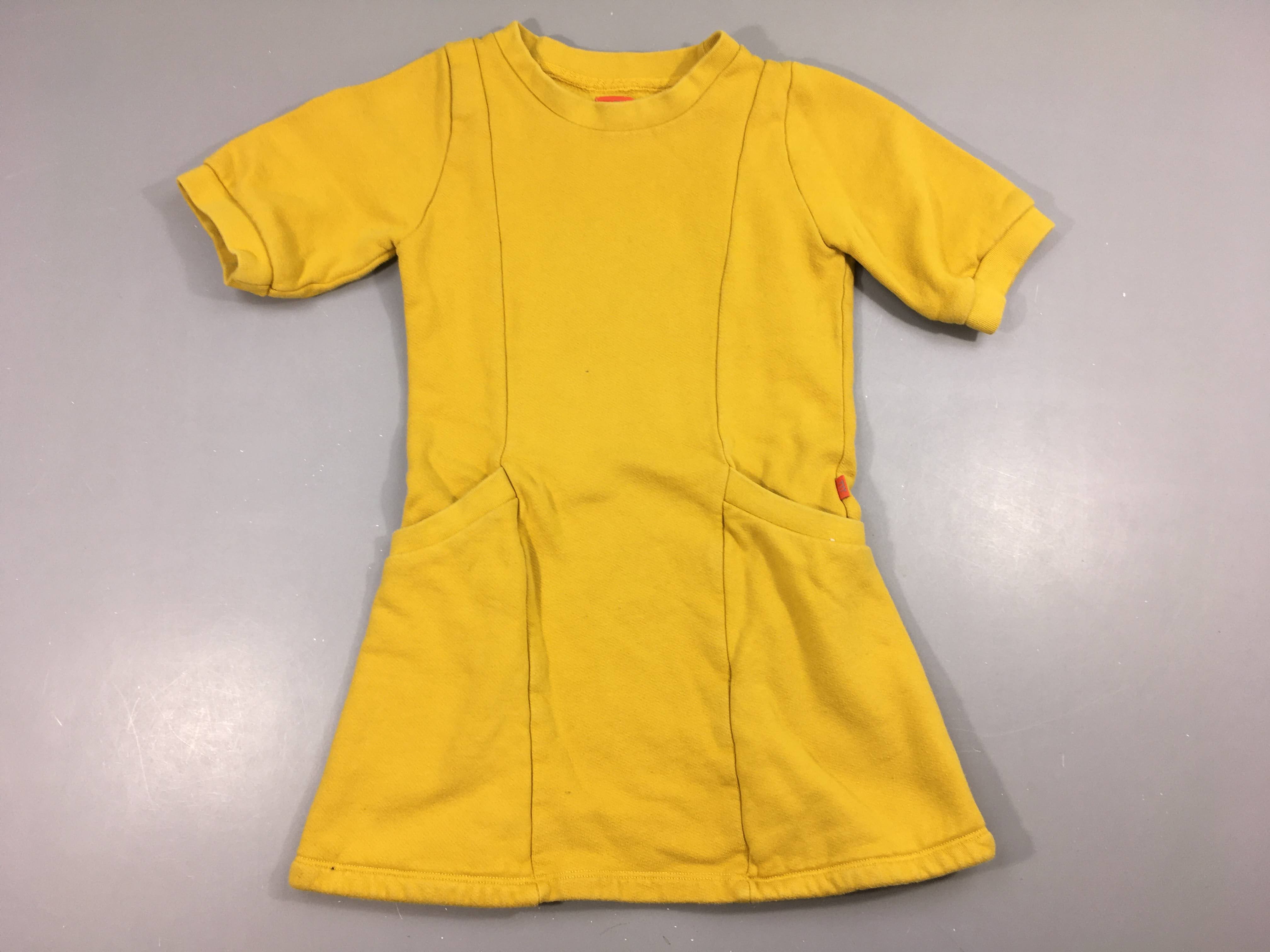 Robe m.c molleton moutarde, boulochée