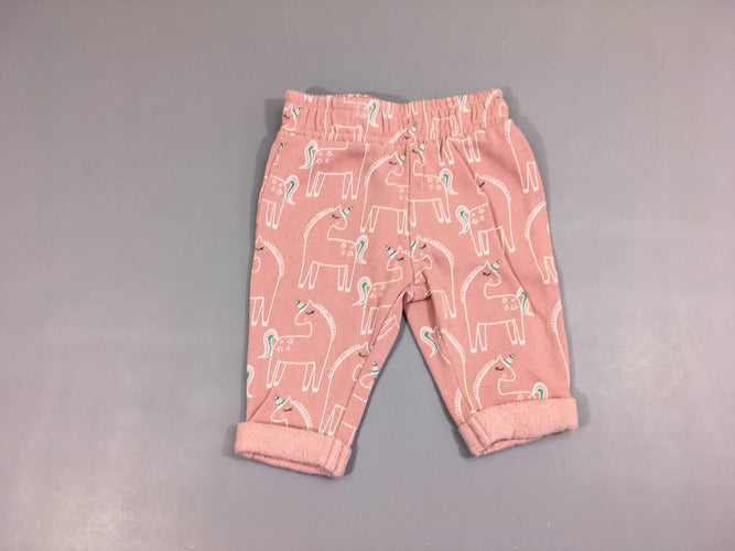 Pantalon molleton rose licornes, moins cher chez Petit Kiwi