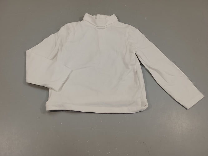 T-shirt m.l col roulé blanc, moins cher chez Petit Kiwi