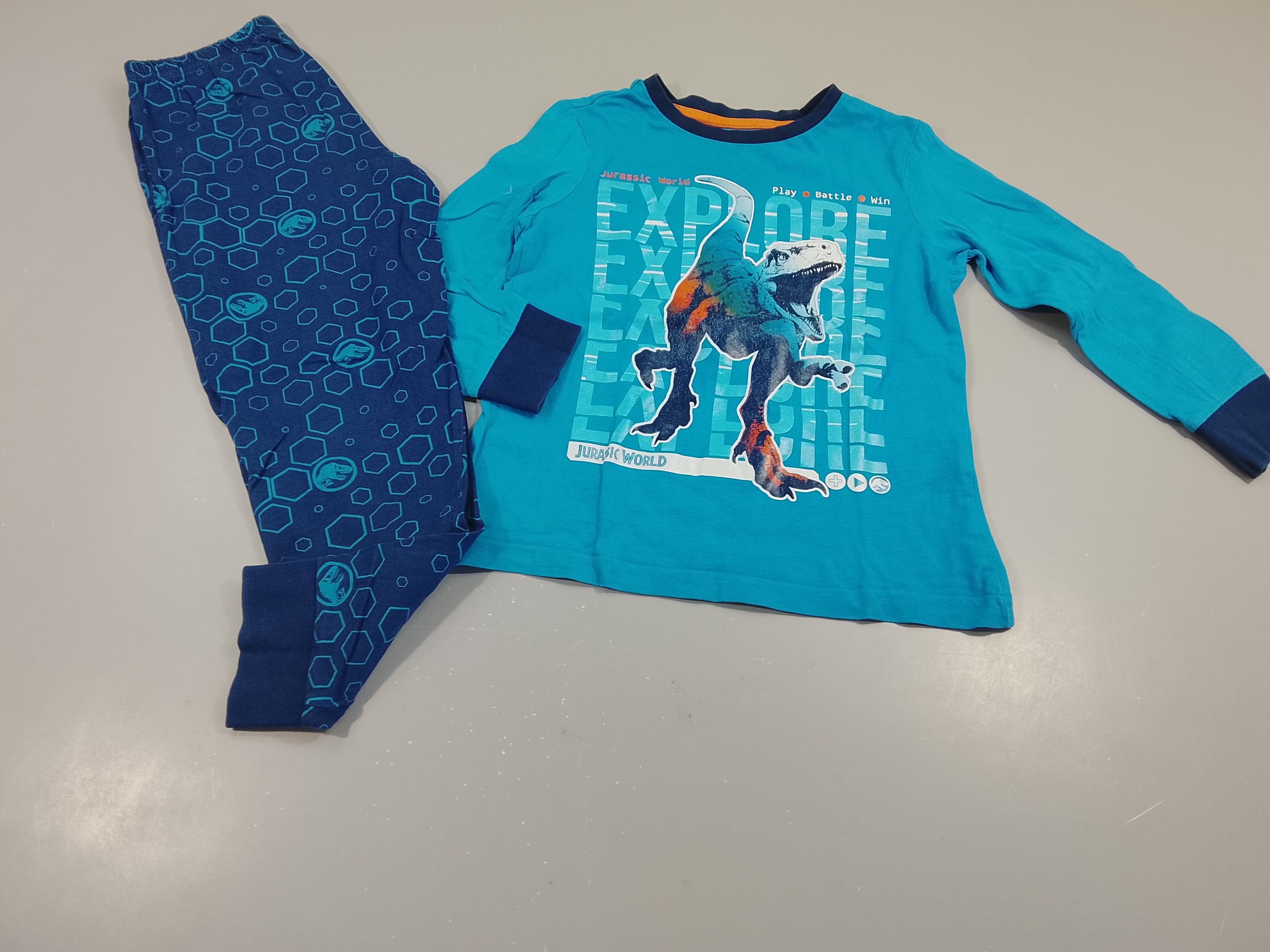 Pyjama 2pcs jersey  bleu marine, bleu dinosaure Jurassic world
