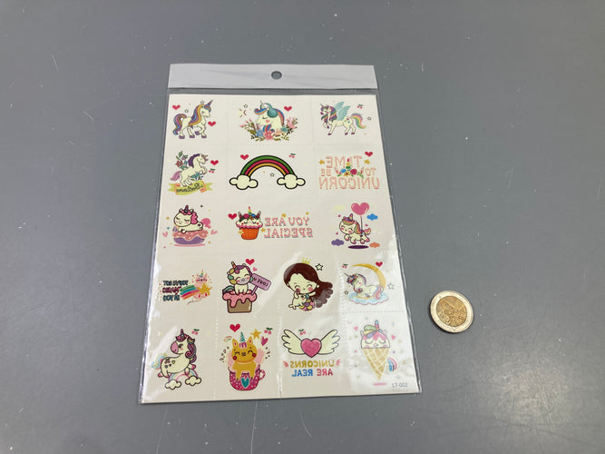 Neuf-Tempora.iresTattoos Stickers Licornes, moins cher chez Petit Kiwi