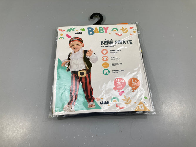 Déguisement Bébé Pirate Haut taché et bas manches+++ A relaver, moins cher chez Petit Kiwi