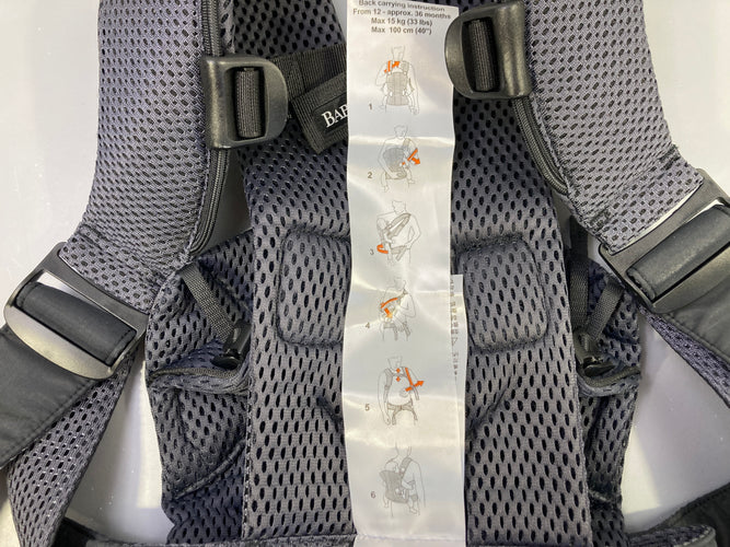Etat neuf-Porte bébé ventral/dorsal One Air mesh 3D anthracite de 0 à 3a / 3,5 à 15 kg Ceinture large et solide- Bretelles rembourrées, moins cher chez Petit Kiwi