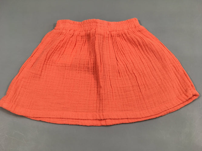 Jupe gaze de coton corail, moins cher chez Petit Kiwi