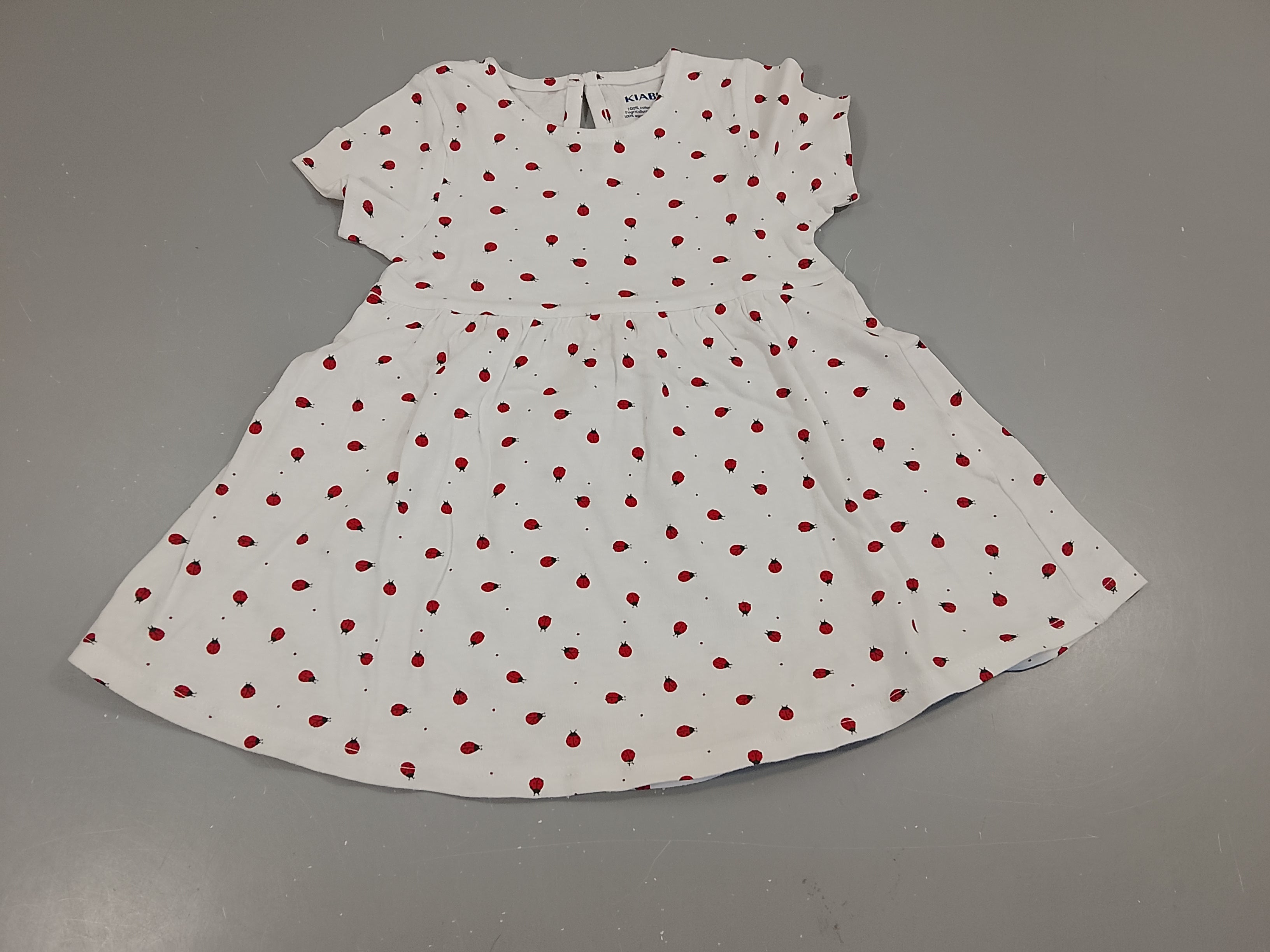 Robe m.c blanche, coccinelles