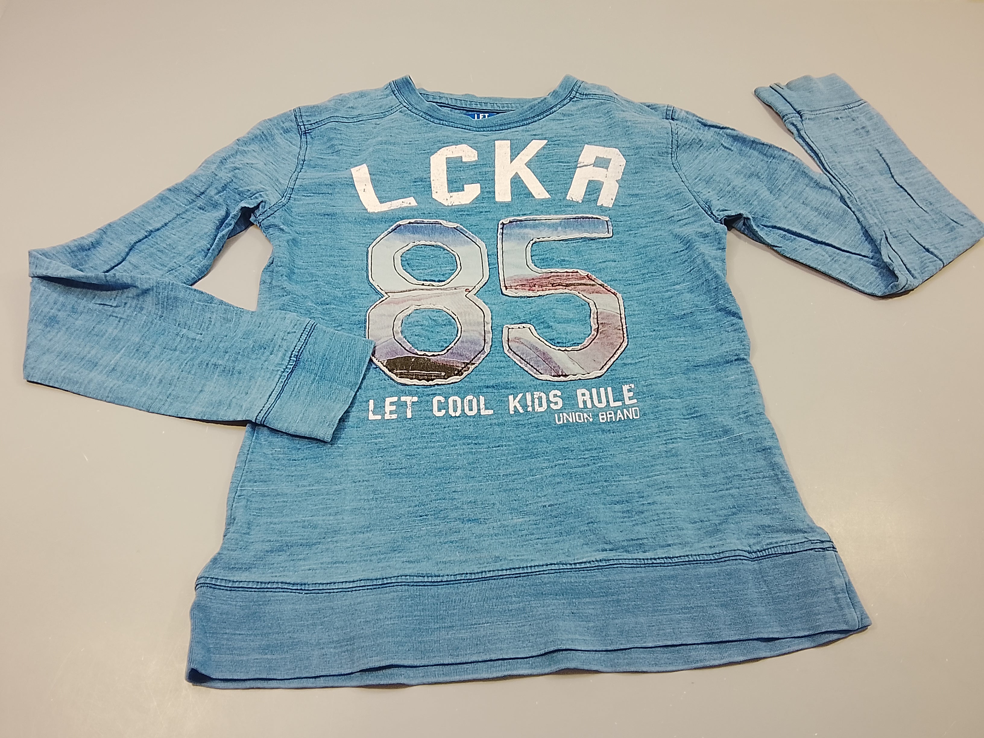 T-shirt m.l bleu flammé Let Cool 