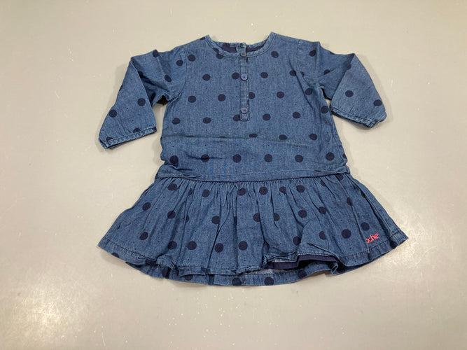 Robe m.l denim pois, moins cher chez Petit Kiwi