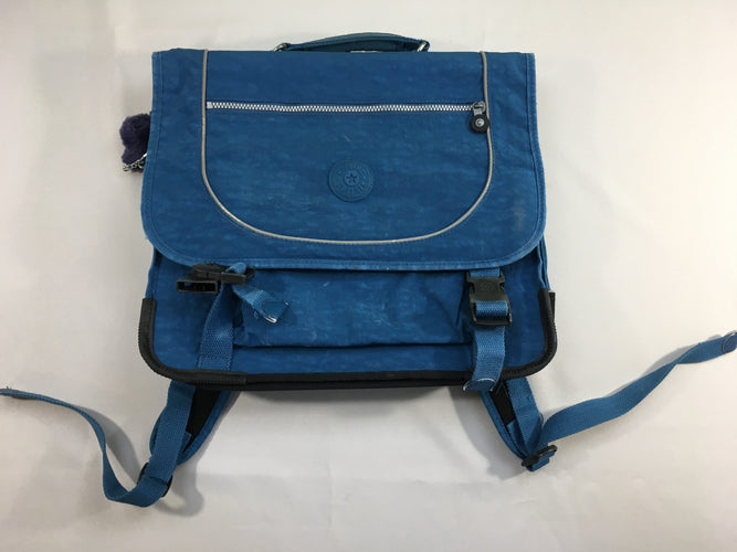 Cartable Kipling bleu, traces d'usures à l'extérieur, moins cher chez Petit Kiwi