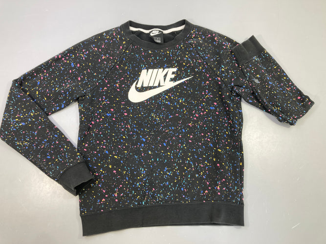 Sweat noir effet moucheté multicolore, tache bas manche, moins cher chez Petit Kiwi