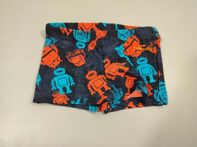 Maillot bleu marine motifs robots rouge et bleu, moins cher chez Petit Kiwi