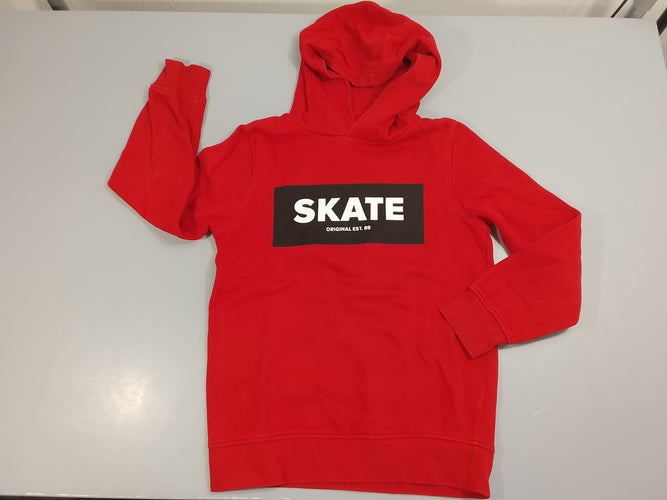 Sweat à capuche rouge  "Skate ", moins cher chez Petit Kiwi