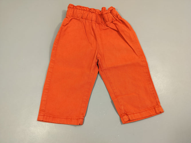 Pantalon rouge orangé , taille élastique, moins cher chez Petit Kiwi