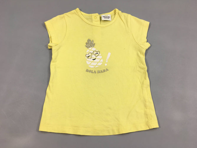 T-shirt m.c jaune ananas, moins cher chez Petit Kiwi