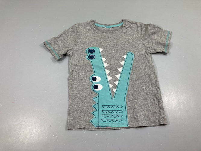 T-shirt m.c gris chiné croco, moins cher chez Petit Kiwi