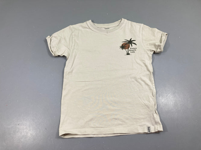 T-shirt m.c beige palmiers, moins cher chez Petit Kiwi