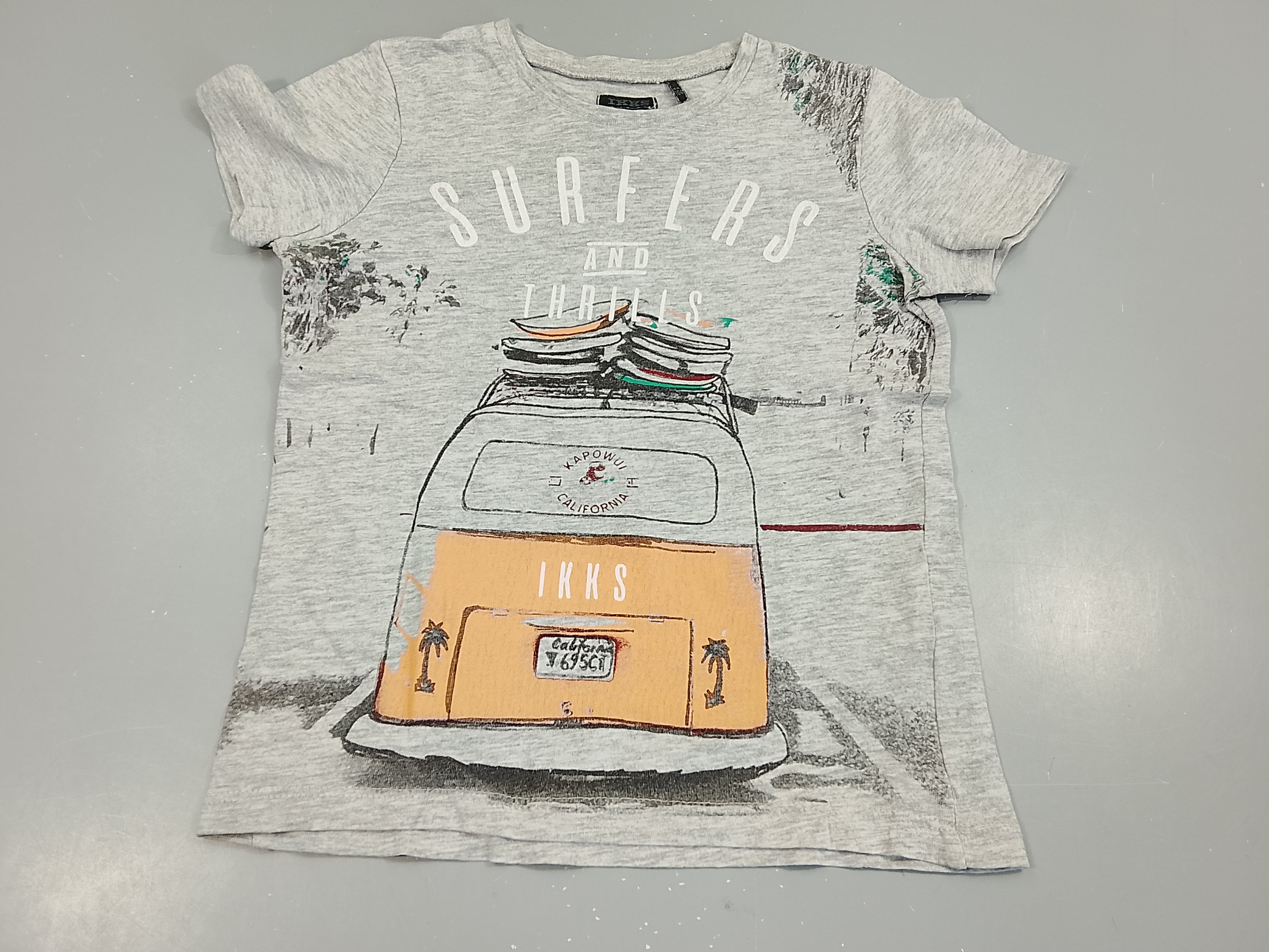 T-shirt m.c gris clair flammé  van 