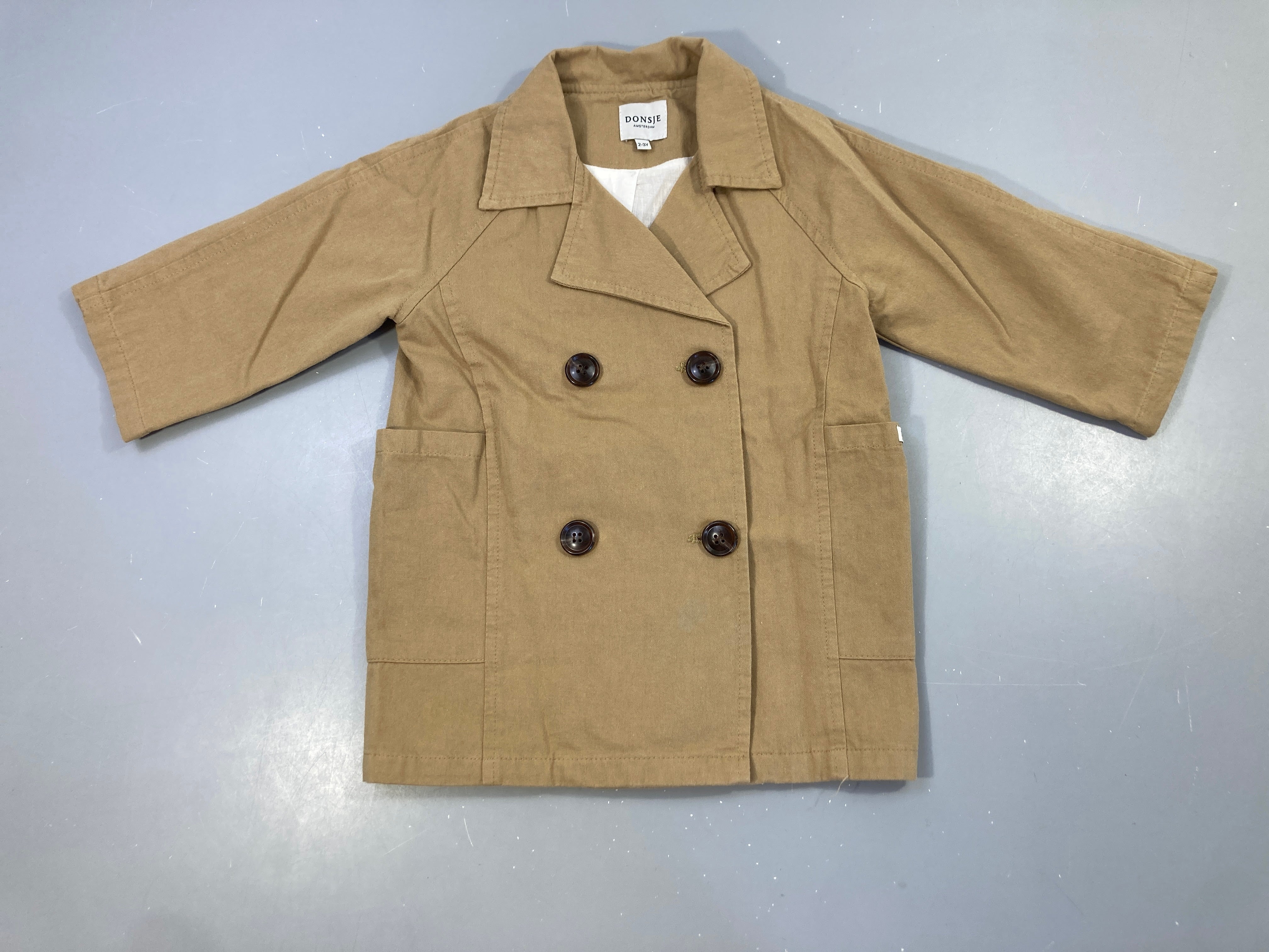 Trench-coat à double boutonnage beige-Donsje Amsterdam