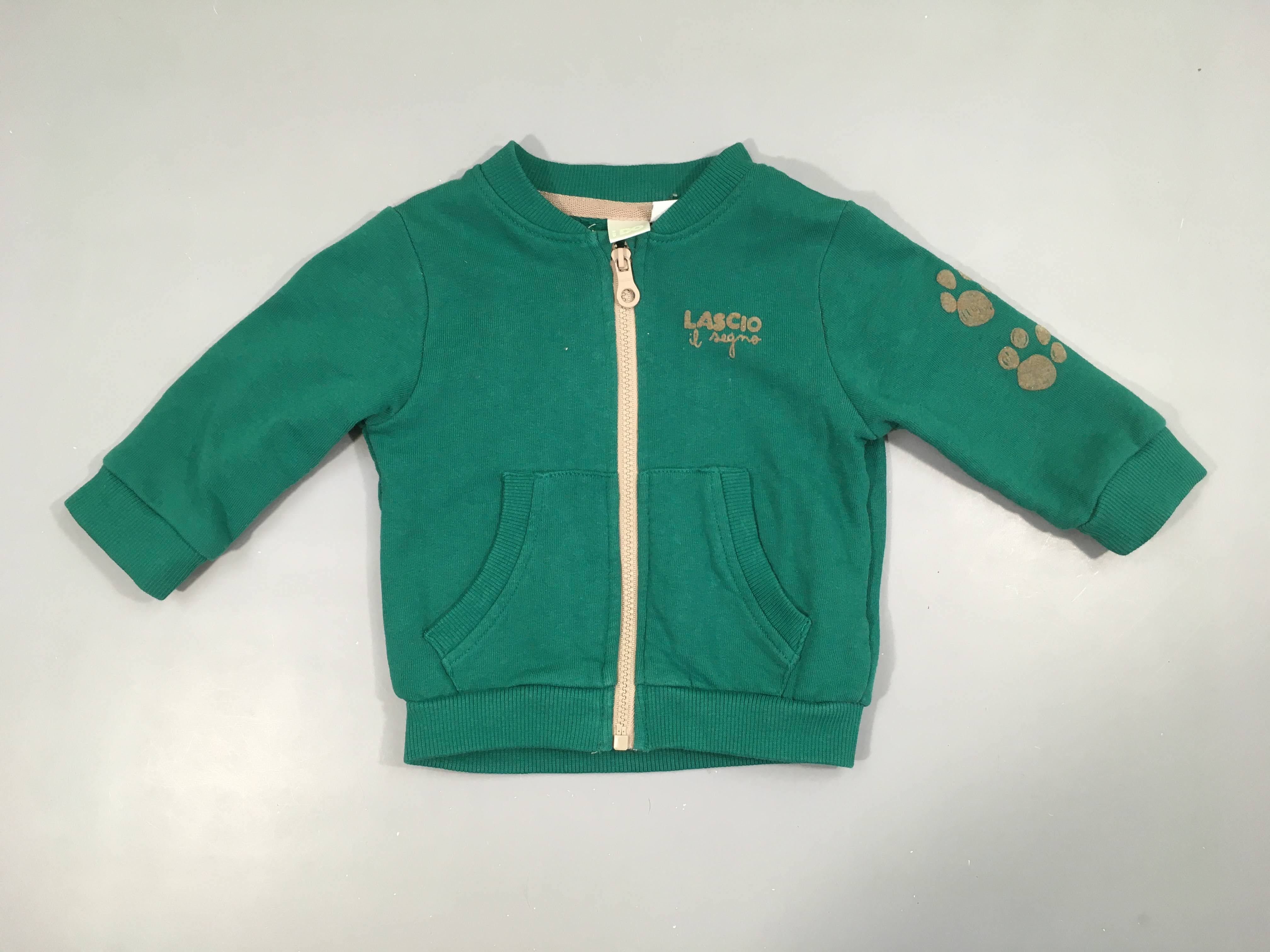 Sweat zippé vert Lascio